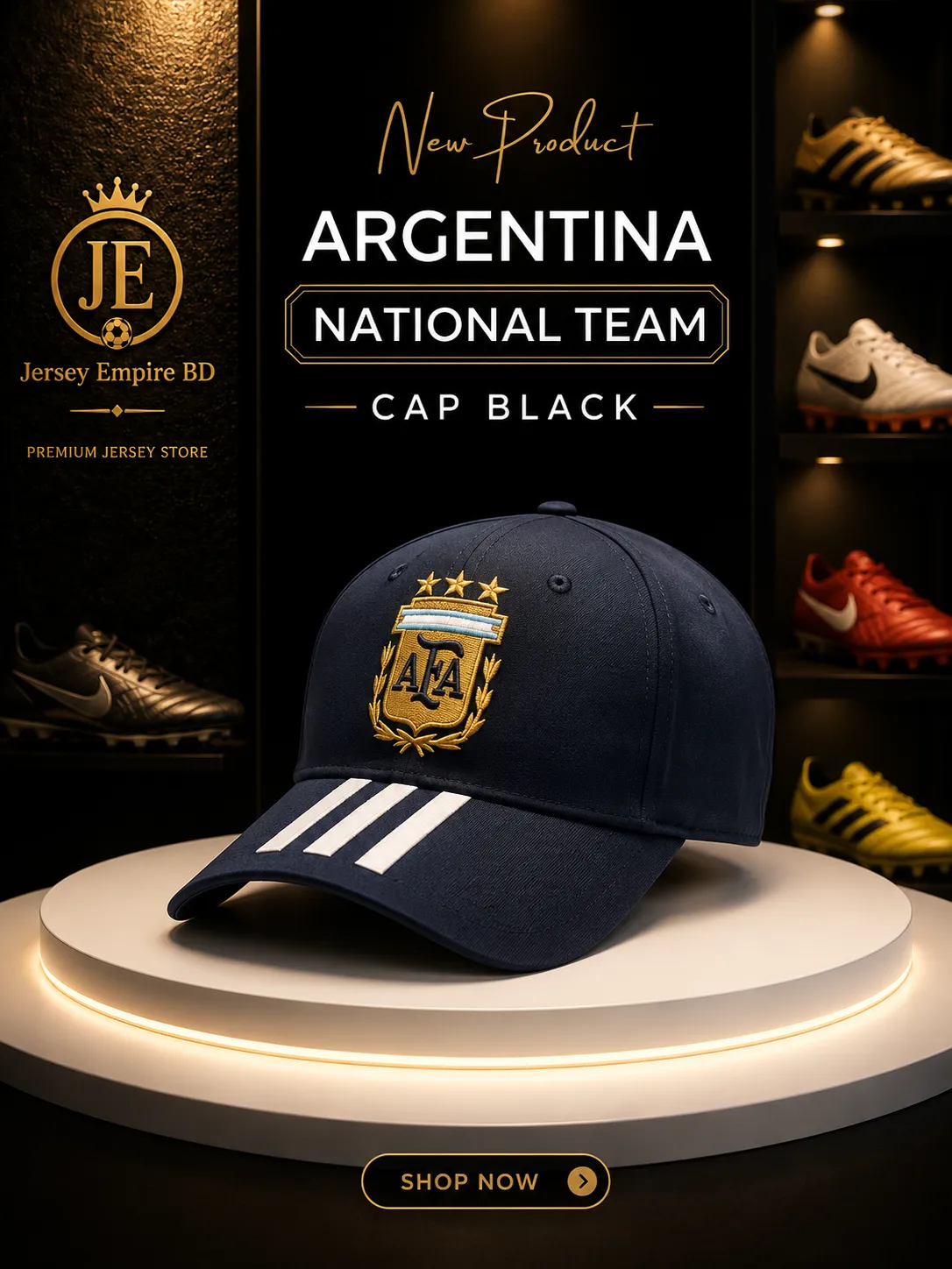 ARGENTINA BLACK - EMBROIDERED CAP