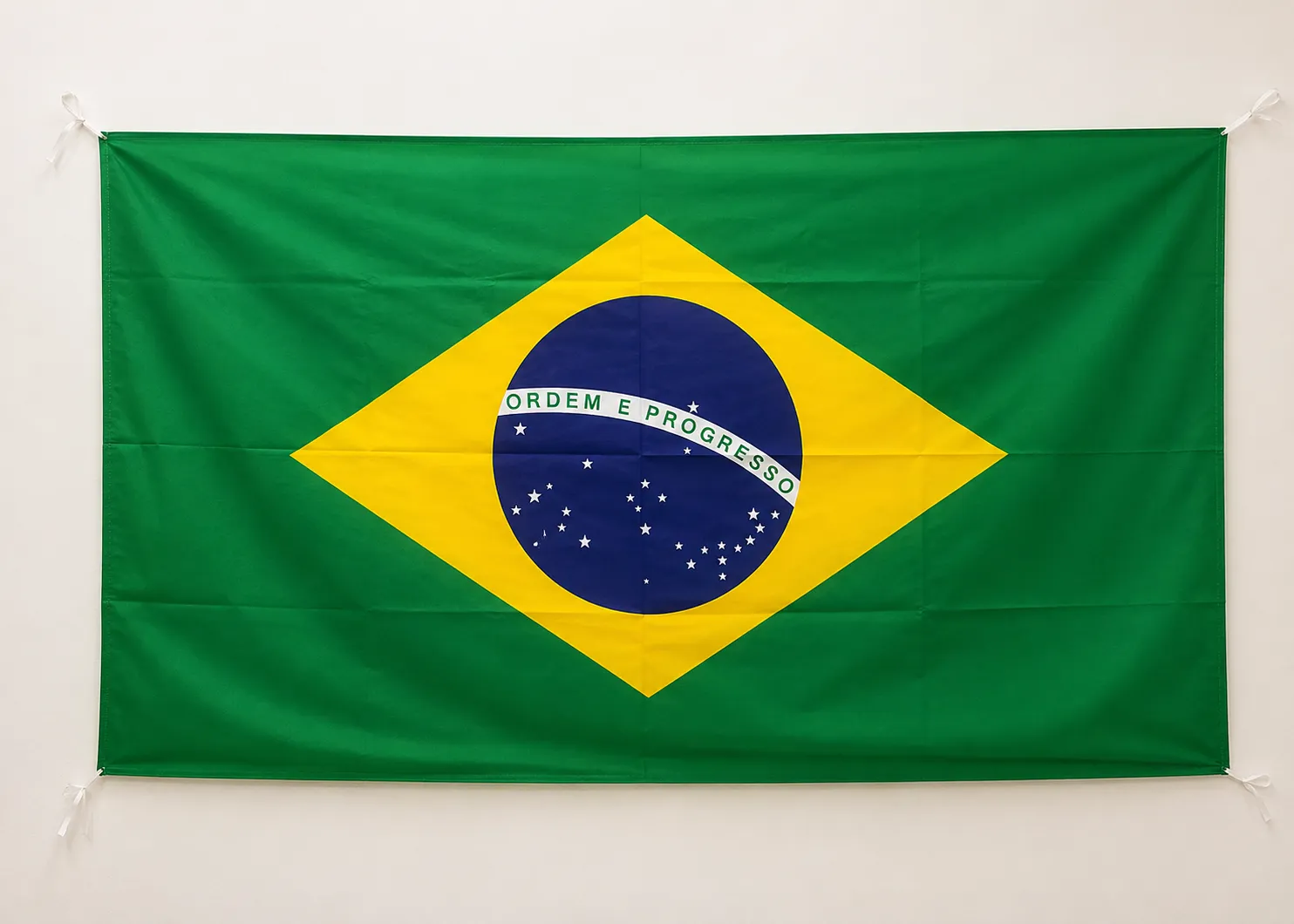 Brazil Flag (5.3ft × 3ft) – Premium China Fabric